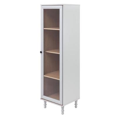 Cristaleira 1 Porta Vidro Pés Madeira 151x40 Cm E963 Cinza Dtall Cinza