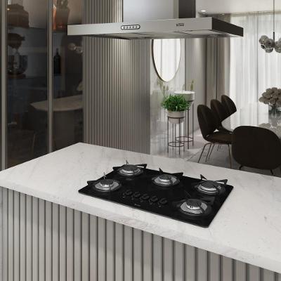 Cooktop Terim à Gás TRM 5B Vidro Preto Flange Inox Preto Bivolt