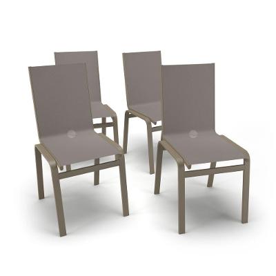 Kit 4 Cadeiras Jantar Gourmet Alumínio Fendi Tela Fendi