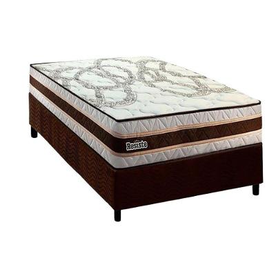 Conjunto Box Solteiro: Colchão Anatômico Paropas Resiste Double Face Ag D45 + Base Crc Suede Brown (88x188)