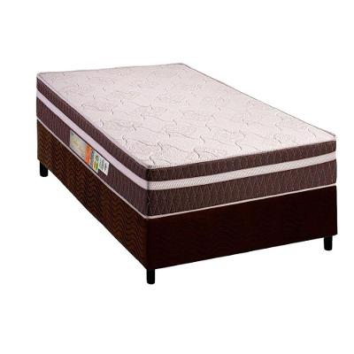 Cama Box Solteiro: Colchão Ortopédico Polar D28 Orthoface Vip Brown + Base Crc Suede Brown (88x188)