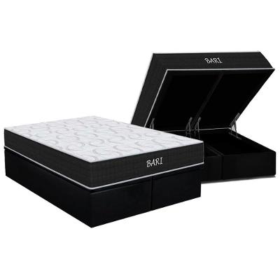 Conjunto Box Baú King: Colchão Espuma Orthoflex D45 Bari + Base Crc Suede Black(193x203)