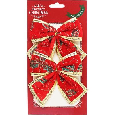 Kit 24 Enfeite Laços Vermelho Natalino árvore Natal De 12cm