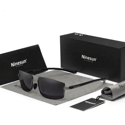Óculos De Sol Polarizados Masculino Moldura Quadrada Classico Protecao Uv400 Cinza Grafite