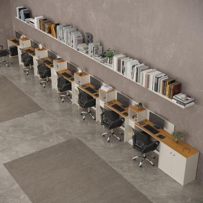 Conjunto De Escritório Smart 6 Livreiro 1 Buffet E 7 Mesas 90cm - Off White E Cedro Off White E Cedro