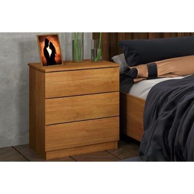 Mesa de Cabeceira Solteiro Veronna c/ 3 Gavetas Cinamomo - Tcil Móveis