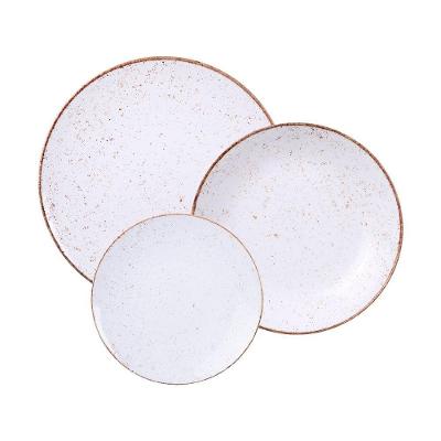 Jogo De Pratos Tramontina Rústico Marrom 12 Peças Em Porcelana Decorada Decorado 96989003