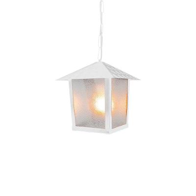 Lustre Pendente Blumenau Colonial Nina Quadrado Vidro Pontilhado E27 Bivolt Branco