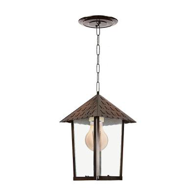 Lustre Pendente Blumenau Colonial Quadrado Vidro Liso Cobre E27 Bivolt Cobre