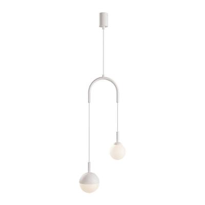 Lustre Pendente Blumenau Macadâmia Duplo G9 Bivolt Branco Fosco