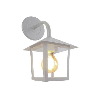 Arandela Blumenau Colonial Nina Quadrada Vidro Liso E27 Bivolt Branco