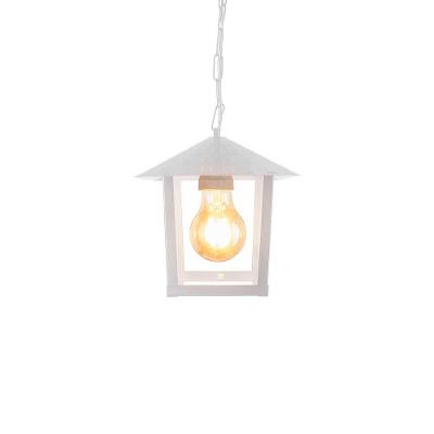 Lustre Pendente Blumenau Colonial Nina Quadrado Vidro Liso E27 Bivolt Branco
