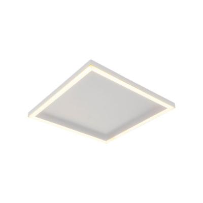 Plafon Led Blumenau Square De Sobrepor 15w Bivolt Branco Fosco 2700k Luz Amarela