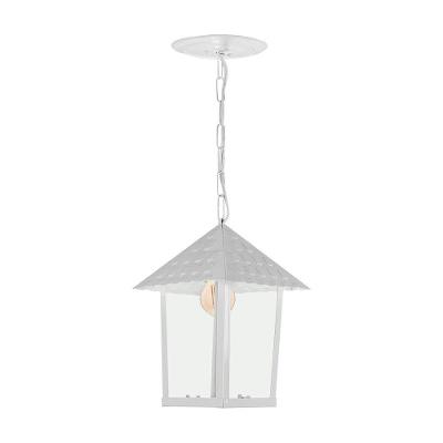 Lustre Pendente Blumenau Colonial Quadrado Vidro Liso E27 Bivolt Branco
