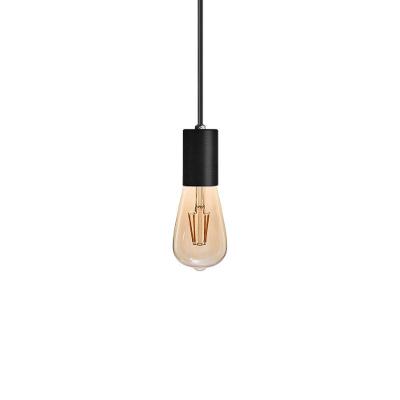 Lustre Pendente Blumenau Vintage Liso E27 Bivolt Preto