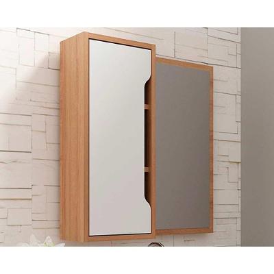 Espelheira De Banheiro Bn3648 60x60 Cm Amêndoa-branco - Tecno Mobili