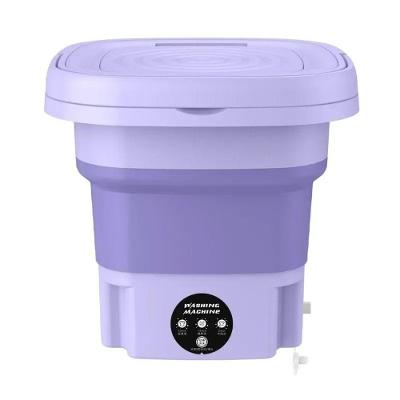 Mini Máquina De Lavar Silenciosa Dobrável Portátil 9 Litros Cor:roxo