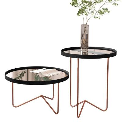 Jogo De Mesas Lechtestein Preto Bronze