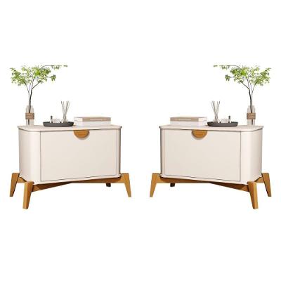 Jogo Mesa De Cabeceira Liepzig Off White