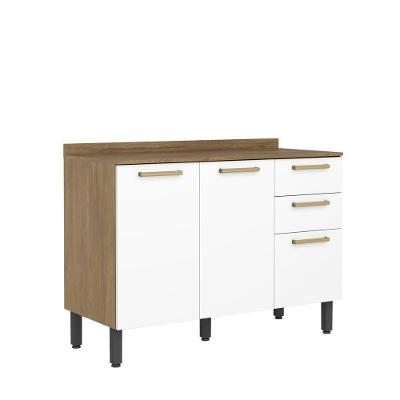 Balcão Com Tampo 3 Portas 2 Gavetas Branco Axé Bertolini Branco Carvalho