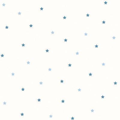 Papel De Parede Fofura Baby Estrelas Azul Fundo Branco Ff4047