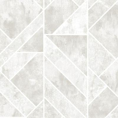 Papel De Parede Colorkey Geométrico Bege E Branco Col1006