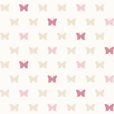 Papel De Parede Fofura Baby Borboletas Bege E Rosa Ff4055