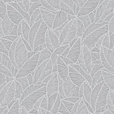 Papel De Parede Essencial Folhagem Cinza Ess1005