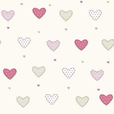 Papel De Parede Fofura Baby Corações Rosa Ff4057