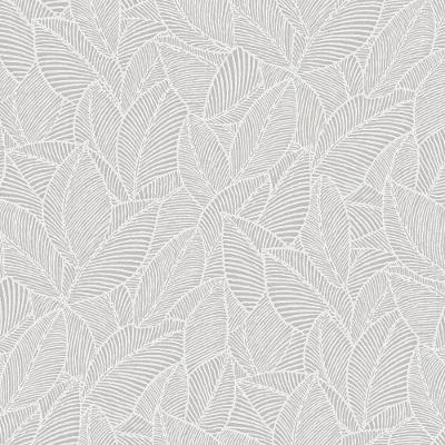 Papel De Parede Essencial Folhagem Azul E Branco Ess1028