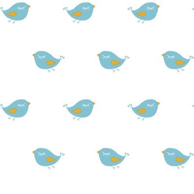 Papel De Parede Fofura Baby Pássaros Fundo Branco Ff4006