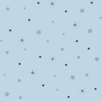 Papel De Parede Fofura Baby Estrelas Azul E Cinza Ff4040
