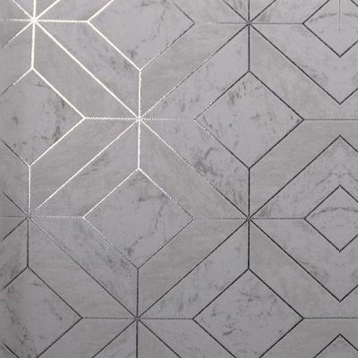 Papel De Parede White Swan Geométrico Cinza Ws100703r