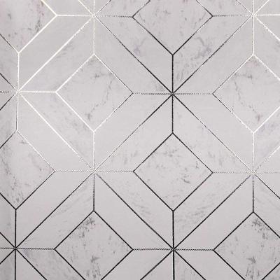 Papel De Parede White Swan Geométrico Cinza Ws100701r