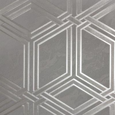 Papel De Parede White Swan Geométrico Cinza Ws100004r