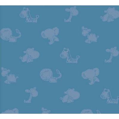 Papel De Parede Safari Friends Infantil Azul Sf6226