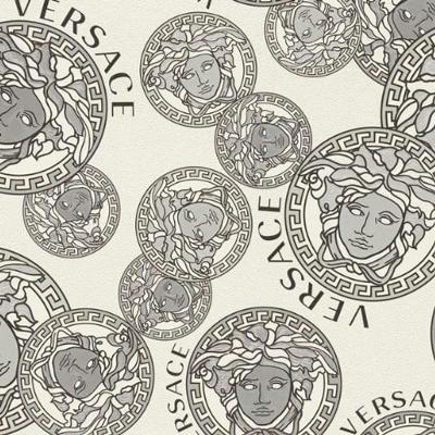 Papel De Parede Versace V Moderno Cinza 386102