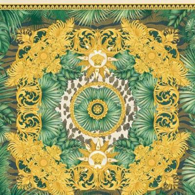 Papel De Parede Versace V Arabesco Colorido 387034