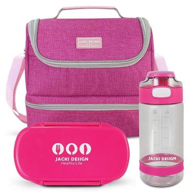 Conjunto Lancheira Térmica Com Pote Para Lanche 450ml E Garrafa 550ml Pink