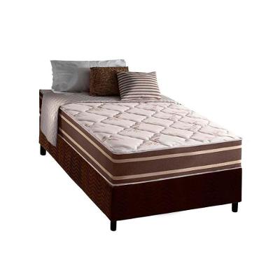 Cama Box Solteiro: Colchão Molas Ensacadas Duo Sono+ Base Crc Suede Brown (88x188)
