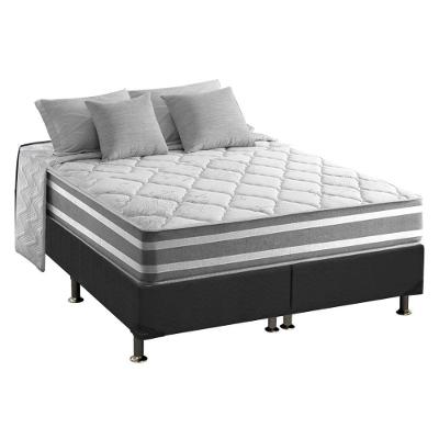 Cama Box King: Colchão Molas Masterpocket Ensacadas Duo Sono + Base Crc Suede Gray (193x203)