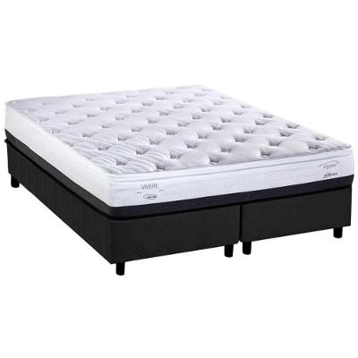 Cama Box King: Colchão Ortopédico Herval Georgetown C1620 Ergoplus + Base Crc Suede Gray (193x203x25)