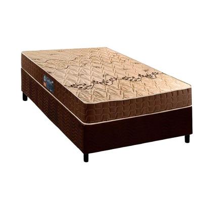 Conjunto Box Solteiro: Colchão Espuma D28 Confort + Base Crc Suede Brown (88x188)