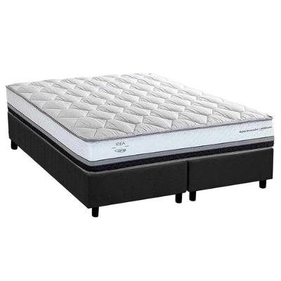 Cama Box King: Colchão Molas Ensacadas Herval La Playa C1634 + Base Crc Suede Gray (193x203x28)
