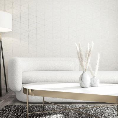 Papel De Parede Travertino Geométrico Branco 33356
