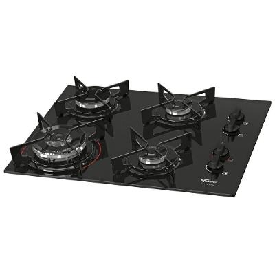 Fogão Cooktop Fischer 4Q Fit Line Gás TC Mesa Vidro Bivolt