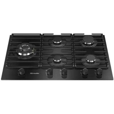 Cooktop 5 Bocas Gás Mesa De Vidro Tripla Chama MCG5BM Mueller Bivolt