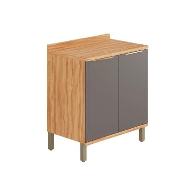 Gabinete De Cozinha Modulado Balcão Com Tampo Sauvignon Com 2 Portas 80cm Amendoa-grafite - Ronipa