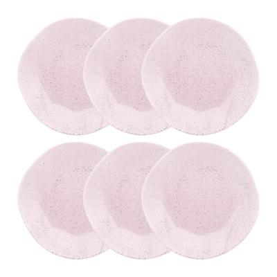 Conjunto 6 Pratos Raso 27,5 Cm Ryo Pink Sand Porcelana Oxford