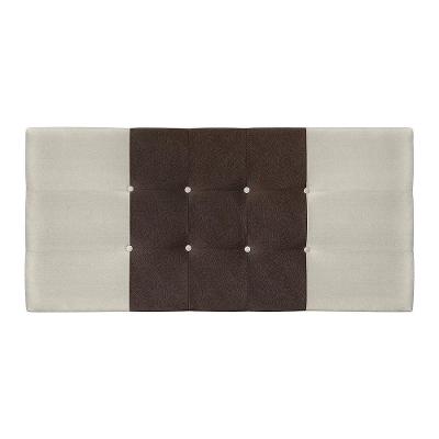 Painel Estofado Mini Cooper 195 Cm Para Cama Box Quarto Casal King Size Suede Bege/marrom